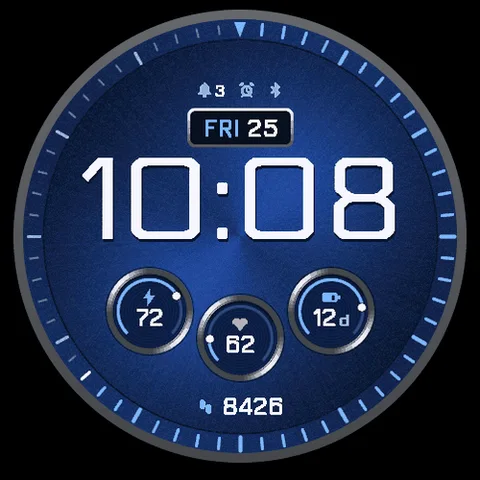 Astra Apex watch face for Garmin. A titanium-inspired design with an information-rich dial.