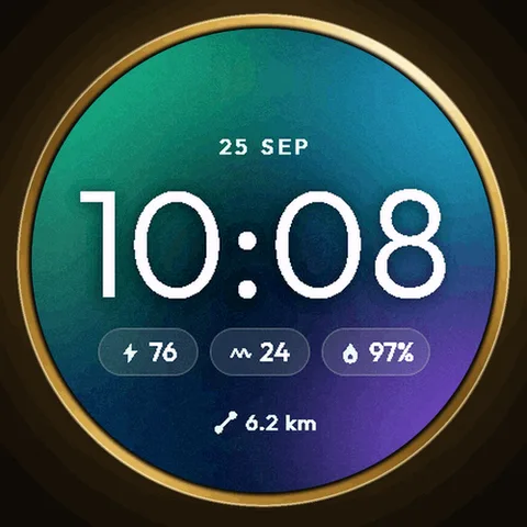 Astra Aura watch face for Garmin. A flowing color palette gives a simple dial its personality.
