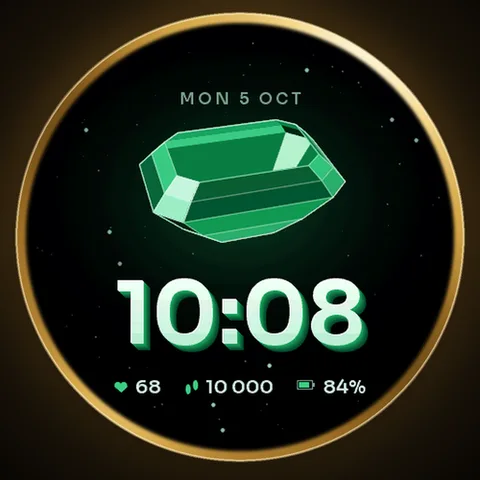 Astra Prism watch face for Garmin. An animated crystal puts a sculptural accent at the center of your dial.