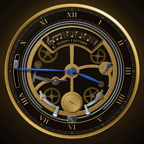 Astra Repeater watch face for Garmin. An animated skeleton design inspired by the detail of a minute repeater.