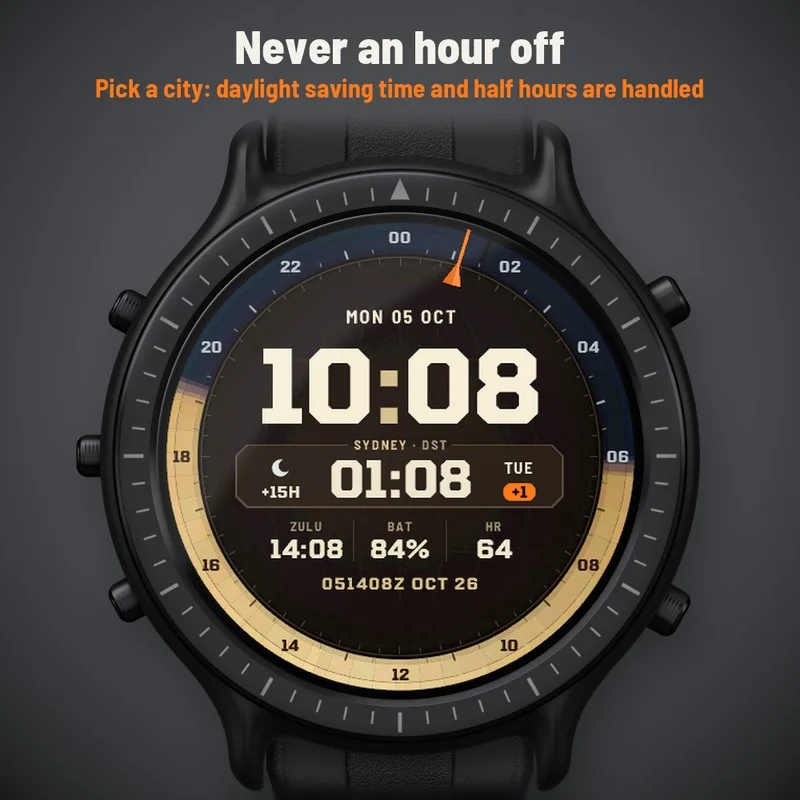 Astra Tactical GMT watch face, gallery image 1