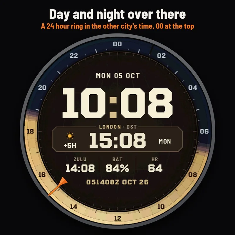 Astra Tactical GMT watch face, gallery image 4
