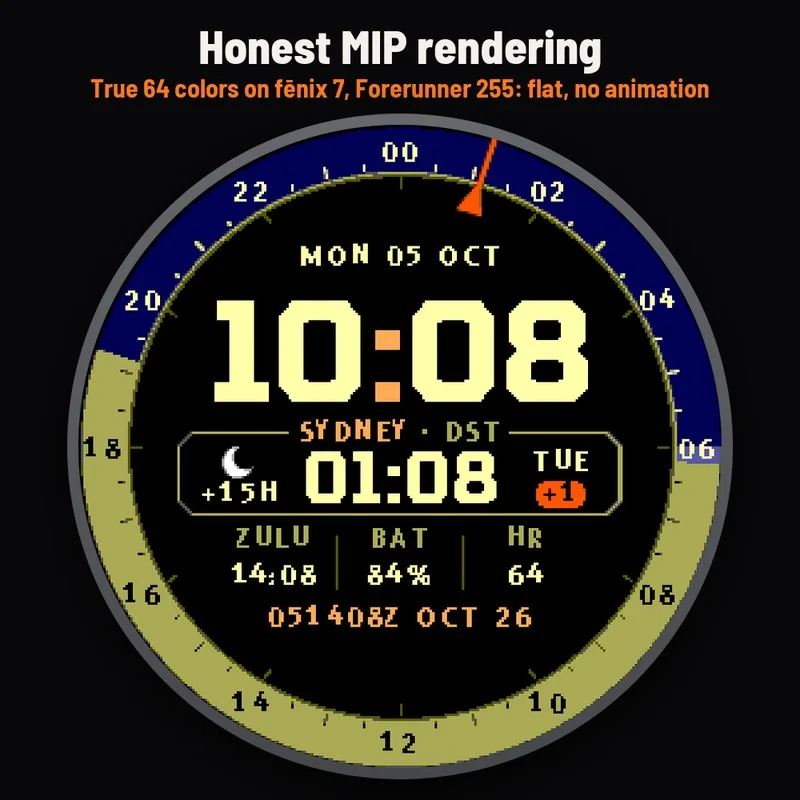 Astra Tactical GMT watch face, gallery image 5